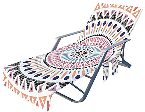 windyday Large Protective for Garden Lounger Portable Microfibre Beach Towel Garden Sun Lounger Towel Chair Beach Towel with Pockets Quick Drying Towels 210 x 73 cm