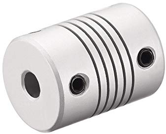 sourcing map 5mm zu 10mm Aluminiumlegierung Stab Flexibel Kupplung Motorsteckerverbindung L25xD19 Silber