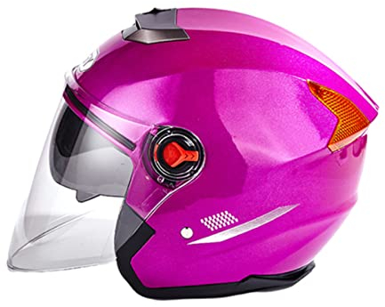 RYDZCLH Retro Open Face 3/4 Helmet ATV Motorbike Moped Street Jet Helmet Helmet Men Women Crash DOT/ECE Approved Summer Scooter Light Moped Helmet Vintage Motorcycle Half Shell Helmet,Purple