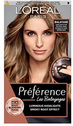 L’Oréal Paris Luminous Colour Balayage Kit, Highlights Shade 3 for Natural Dark Blonde to Light Brown Hair, Smoky Root Effect, Expert Applicator Included, Preference Techniques, 1 Application