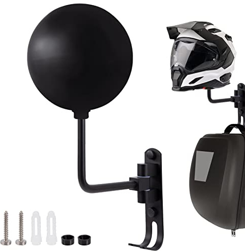 Helmhalter Wandmontage Motorradhelmhalter Helm Ständer mit 180° Drehung und Haken für Motorradhelm Fahrradhelm Baseball Helmen