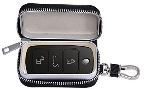 Facynde Schutz für Schlüsselanhänger | Schlüsseletui aus Pu-Leder mit Reißverschluss - Schlüsselanhänger Taschen RFID Pouch Autoschlüssel Schlüsselanhänger Signal Blocker Blocking Pouch