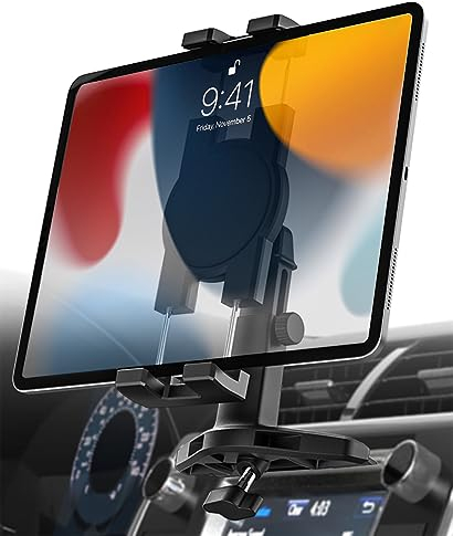 woleyi Tablet Halterung Auto CD Schlitz, KFZ CD Schacht Tablet Halter Tablethalterungen Auto Vorne [Verstellbares Langarm Design] für 4-13 Tablet & Handys, iPad Pro/Air/Mini, Galaxy, iPhone
