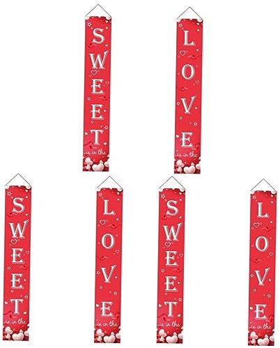 Abaodam 3paare Valentinstag Türbanner Romantisches Couplet Für Heimdekoration Wiederverwendbar Für Innen Und Außeneinsatz Deko Für Valentinstag Und Geburtstagsfeiern
