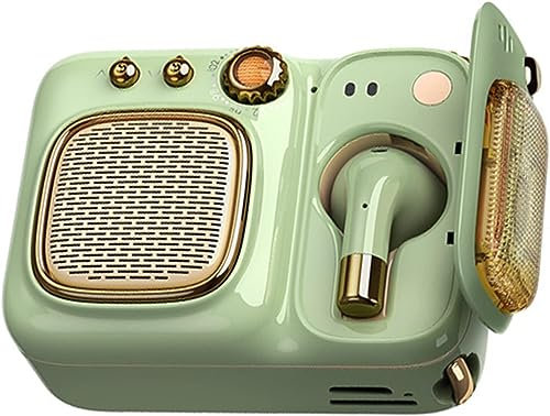 HDCCDM Retro Bluetooth Headphone Radio, Portable Bluetooth Boombox Player with Headphones, with HIFI 360° Surround Sound, Speaker/headphone/FM Radio/MP3 Playback, Classic Retro Style
