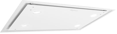 Kaufmann Deckenhaube Tegmento 90 WH, Dunstabzugshaube 90 cm, 850m³/ h, Weiß Glas, Ab-Umluft