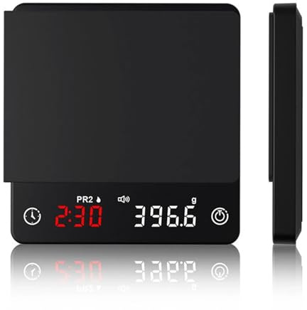 Kaffeewaage mit Timer,Mini Espresso Waage 2kg/0.1g,USB Wiederaufladbare Digital Kaffeewaage Kaffee Skala mit LED-Anzeige