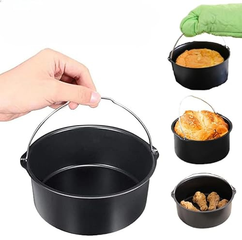 Moule À Gâteau Pour Cookeo 6/7/8 Pouces Moulle À Gâteau Cookeo Avec Poignées Plat À Gâteau Rond Hauteur Antiadhésive Moule À Manqué Accessoires Pour Friteuse À Air (6 pouces)