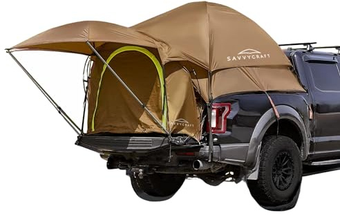 Savvycraft Pickup-LKW-Zelt für LKWs in voller Größe und mittlerer Größe, kurzes Bett und langes Bett, wasserdicht, P3000 mm, 2-Personen-Doppelschicht-LKW-Bett, Campingzelt, erweiterbare Markise