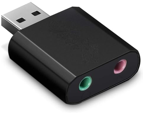 CABLEPELADO Adaptador USB Tarjeta Sonido microfono Auricular, Adaptador USB a Jack de 3,5 mm para Auriculares con Entrada de micrófono, Tarjeta Sonido USB, Compatible con PS4, Windows y Mac, Negro