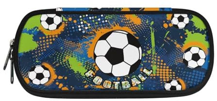 Xoenoiee Federmäppchen, großes Federmäppchen für Kinder, Federmäppchen für Mädchen, Jungen, Studenten, Teenager, Erwachsene, Schule, Fußbälle, Einheitsgröße, Taschen-Organizer