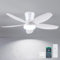Surtime - Ventiladores de techo con luces, 36 ventiladores de techo de perfil bajo con luz y control remoto/aplicación, montaje empotrado, reversible de CC, ventiladores de techo modernos regulables