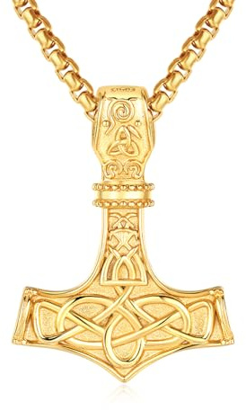 REDSUN Wikinger Pfeil Thors Hammer Kette 925 Sterling Silber ViKing Kreuz Hammer Kreuz Anhänger Keltisches Anhänger Amulett Schmuck für Herren Sohn Jungen Damen Männer Unisex