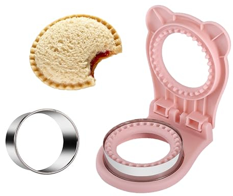 BOSIDETOOL Sandwich Cutter and Sealer, Decruster Sandwich Maker for kids lunch Uncrustable Sandwich Maker，Easy for School Lunchbox and Bento Box (Pink)
