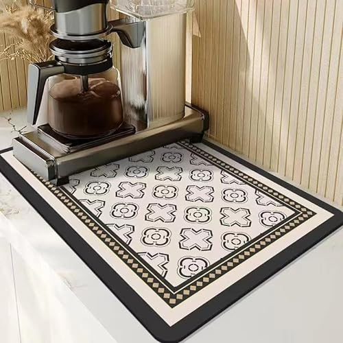 Gambo Abtropfmatte Braunes Muster Spülbeckenmatte Für Geschirr,Umweltfreundlich,Hitzebeständig,rutschfest,Wasserfiltermatte,Starke Wasseraufnahme,Leicht Zu Reinigen,40 X 60 cm