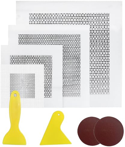 SQAQS 21PCS Kit de Réparation de Cloisons Sèches, 17 Pièces de Patchs Muraux pour Plaques de Plâtre 2/4/6/8 Pouces plus Grattoirs et Brosses, pour Réparation Murs ou Remplissage de Plafond