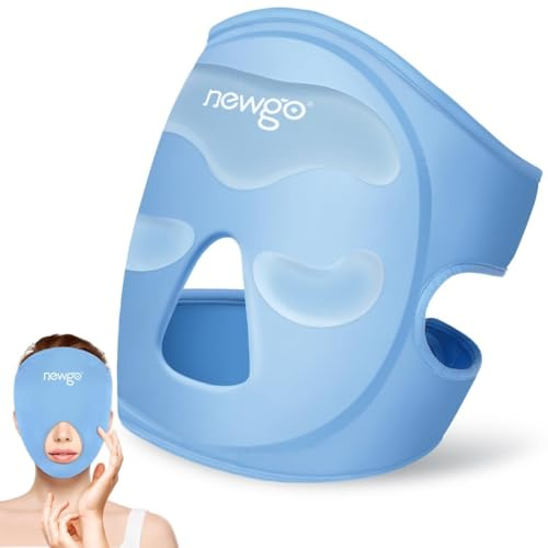NEWGO Eismaske Gesicht Eis Augenmaske Face Eye Mask Gel Ice Pack, Flexible Eye Mask Blau