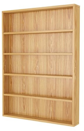 GOCHUSX Zigaretten Display Rack, Ladenvitrine, Wandmontierte Verkaufsvitrine, Supermarktthekenregale, Aus Holz Für Einzelhandelsgeschäfte(Wood color,60x10x67cm)