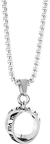 Halskette Ketten Schmuck Herren Frauen Anhänger Necklace Doppelring-Halskette Für Männer