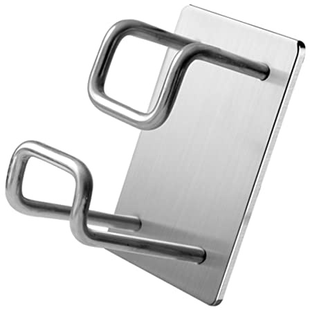 HOMSFOU Ganci Muro Adesivi in Acciaio Inossidabile Senza Fori 2 Pezzi Appendi Bacinella Per Bagno Cucina Organizer Salvaspazio Per Piccoli Oggetti