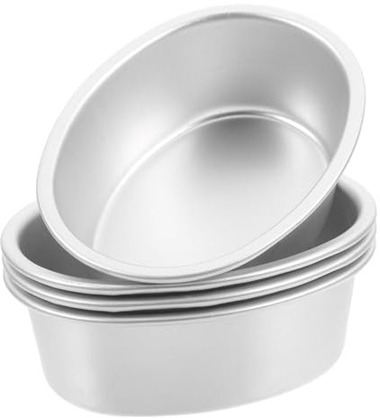 Amosfun 4pcs Unique Cheesecake Molds Non-Stick Aluminum Alloy Pans for Baking Cheesecake Chiffon Cake Home Parties