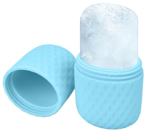Rodillo Facial de Hielo Masajeador Frío De Silicona Para El Cuidado De La | Mango Ergonómico para Cuidado de la Piel Portátil y Compacto para Viajes en Hogar y Exteriores