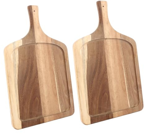 LDHHYH 2PCS Wooden Chopping Board with Handle, Acacia Wood Cutting Board, Wooden Serving Board, Decorative Charcuterie Board for Kitchen Counter Table Decorate, 40x25cm