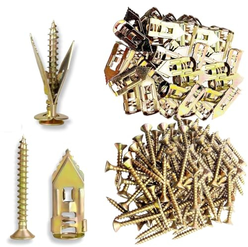 Expansion Screw Sleeve - Hammer Driver Anchor with Screw Nail-in Drywall Plaster Fixing Expansion Anchor Bolt (400)