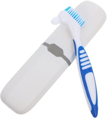 ERINGOGO Portable Toothbrush Holder Travel Case with Storage Box for Fake Teeth and Teeth, Made of Sturdy Pp Material, Blue Colour, for Business Trips and Outdoor Activities