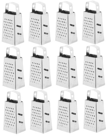 IMIKEYA 12 Piezas Mini Rallador de Acero Inoxidable Multifuncional con Mango Cortador y Rallador Pequeño para Queso Verduras Frutas y Duradero y Resistente para Cocina