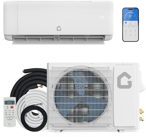 GarveeTech 12000 BTU Mini Split Air Conditioner,22 SEER2 Ductless Inverter AC w/ 115V, Cool Up to 750 Sq. Ft with Heat Pump System, Compatible with Alexa, White