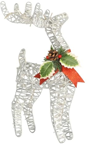 Genérico Weihnachtsfigur Rentierfigur, Metall, beleuchtet, S für Regale und Schränke, für Innenbereich, Festival, Wohnzimmer, Haus, , Outdoor, Urlaub,