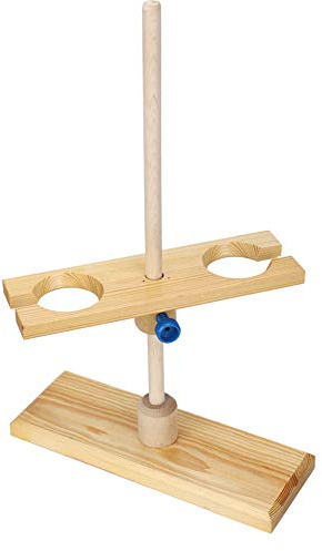 Haofy Supporto per Imbuto da Laboratorio, Supporto in Legno a 2 Fori, Stabile e Regolabile in Altezza