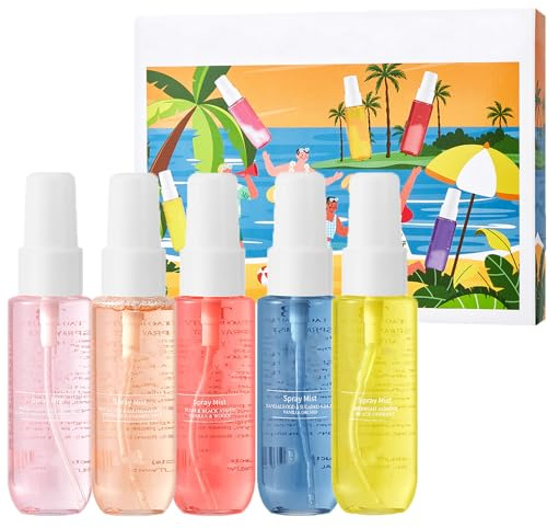 Mini parfym spray för kvinnor, 5 x 40 ml doft dimma hår och kropp långvarig fräsch och fruktig spray för kvinnor långvarig doftspray idealisk för resor och semester