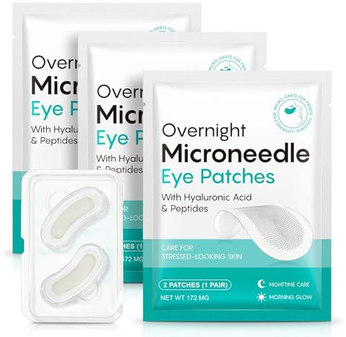 Almohadillas para los ojos Hyaluron Microneedling - Intensivamente hidratantes y reafirmantes para una mirada fresca | Parches de microneedling para mejorar las líneas finas | Almohadillas para los