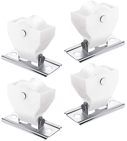 jojofuny Juego de 4 Poleas Pequeñas para Cortinas Romanas, Poleas de Ventana Metálicas Mecanismo de Bloqueo, Kit de Herrajes para Persianas Plisadas en Hogares y Oficinas