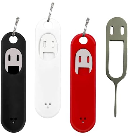 AEKZOX Pack of 3 SIM Card Needle with Silicone Protective Holder, SIM Card Eject Pin Made of 304 Stainless Steel, Anti-Lost Design, Compatible with iPhone, Android, Samsung, Huawei & More