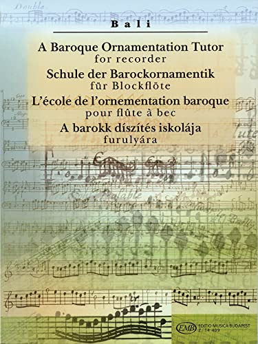 Schule der Barockornamentik. Blockflöte.: For Recorder & Keyboard