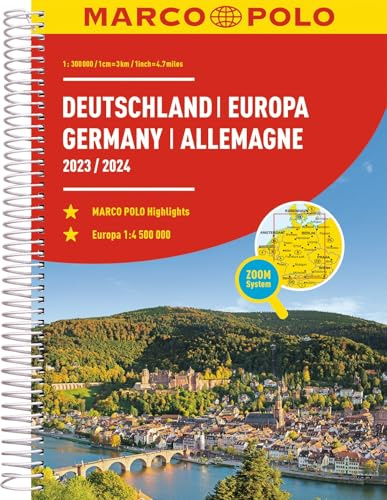 MARCO POLO Reiseatlas 2024/2025 Deutschland 1:300.000: mit Europa 1:4,5 Mio.