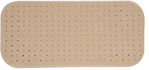 MSV Premium Duschmatte Badematte Badewannenmatte Badewanneneinlage antibakteriell rutschfest mit Saugnäpfen-Beige-duftet nach Rosen-ca. 36 x 97 cm-waschbar bei 60° Grad