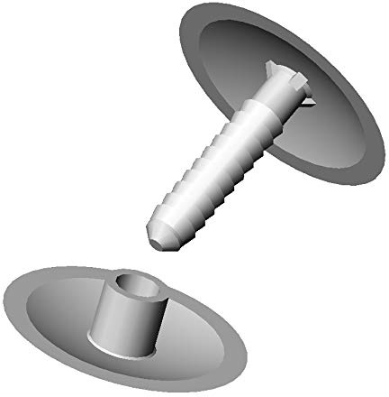 Ajile Grapas Estriadas Remaches Plásticos del Panel Clip de Empuje para Coches BLANCO Diámetro de la Cabeza 30 mm Para Espesor de Montaje 6 à 22 mm - 20 Unidades - ACC222x20-FBA