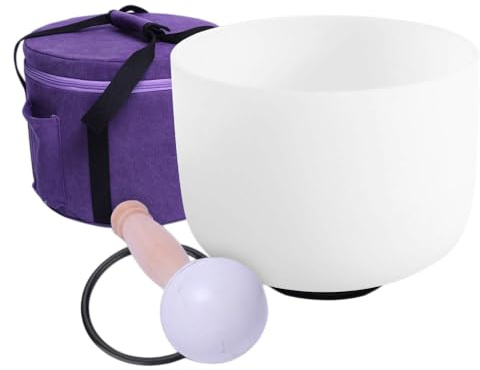432Hz A 3rd Eye Chakra Frosted Quartz Crystal Singing Bowl 8 inch + Bag | ENERGYSOUND,20 cm A note 3rd Eye Chakra Sound Bowl with canvas bag ,4th octave ,sound healing ,chakra meditation