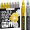 ARTISTRO Gold & Silver Paint Pens for Rock Painting, Stone, Metal, Ceramic, Porcelain, Glass, Wood, Fabric, Canvas. Pack of 12 Permanent Oil Based Paint Markers Extra Fine Tip 0.7mm