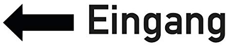 Kinekt3D Leitsysteme Konturschnitt Textaufkleber • Eingang Pfeil Links 002 • Profi Folienverklebung konturgeschnittetener Texte und Motive • Schilder - Türschilder (Ohne Folienrakel)