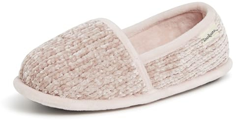 Dearfoams Women's Chenille A-Line Slipper, Dusty Pink, X-Large