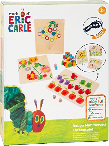 small foot Farbenspiel Raupe Nimmersatt aus Holz, Lernspielzeug zum Sortieren und Farben lernen, ab 4 Jahren, 11431