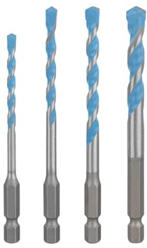 EXPERT HEX-9 Multi Construction Drill Bit 5pc set 4/5/6/6/8mm | para Hormigón, Baldosas de cerámica blanda, Ø 4,00, 5,00, 6,00, 6,00, 8,00 mm, Professional Accesorios Taladro