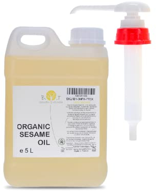 Olio di Sesamo Biologico da Semi di Sesamo 100% Naturali - Olio da Massaggio Ayurvedico - 5000 ml 5 L