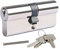 DIDA® 100mm Euro Profile Cylinder Lock | 50/50 UPVC Door Lock Nickel Finish | Triple Anti-Burglar (Pick/Bump/Drill) | 3 Keys Included | BS EN 1303:2005 Certified
