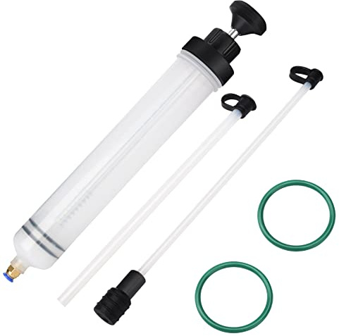 drado Ölabsaugpumpe Handpumpe 500 ml, Ölabsauger Umfüllpumpe für Motor Getriebe Bremsflüssigkeit Getriebeöle Kühlmittel, Ölspritze mit Schlauch